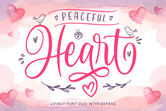 Peaceful Heart Lovely Font Duo