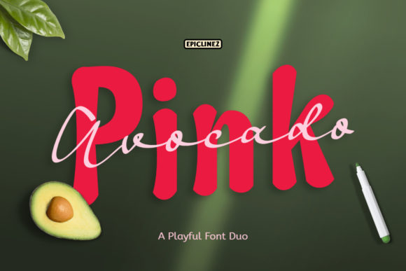 Pink Avocado a playful font duo
