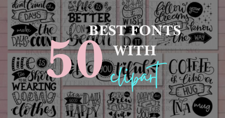 50 best fonts with clipart