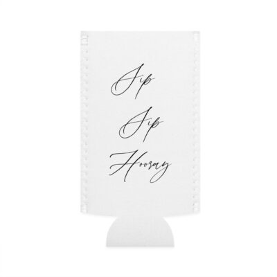 Slim Can Cooler — "Sip Sip Hooray" Script Beverage Koozie | Bridal Shower, Bachelorette & Party Favor