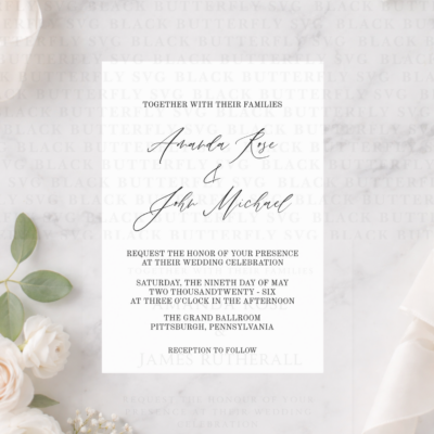 Modern 5x7 Wedding Invitation Print