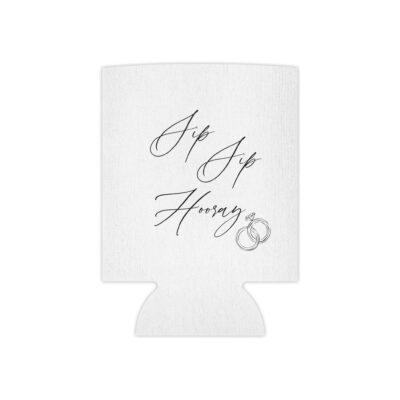 Personalized "Sip Sip Hooray" Wedding Can Cooler